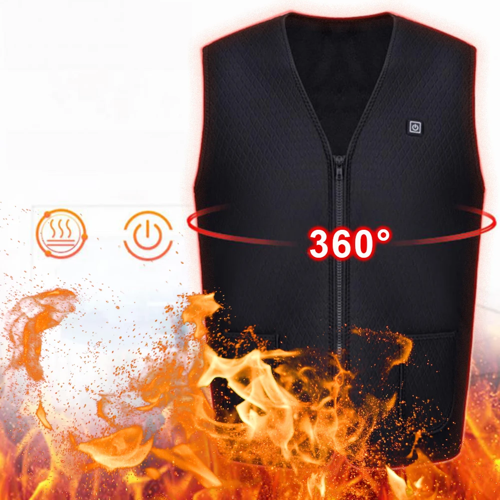 Для мужчин и женщин Открытый USB Инфракрасный нагревательный жилет куртка зимняя гибкая электрическая тепловая одежда жилет Кемпинг Пешие прогулки