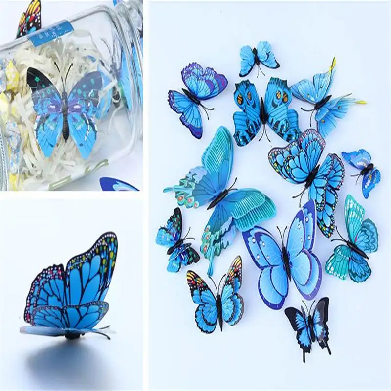 Wallpaper 3D 12Pcs Room Wall Butterfly Decor PVC Decal Decoration DIY Kid Stickers Home | Дом и сад