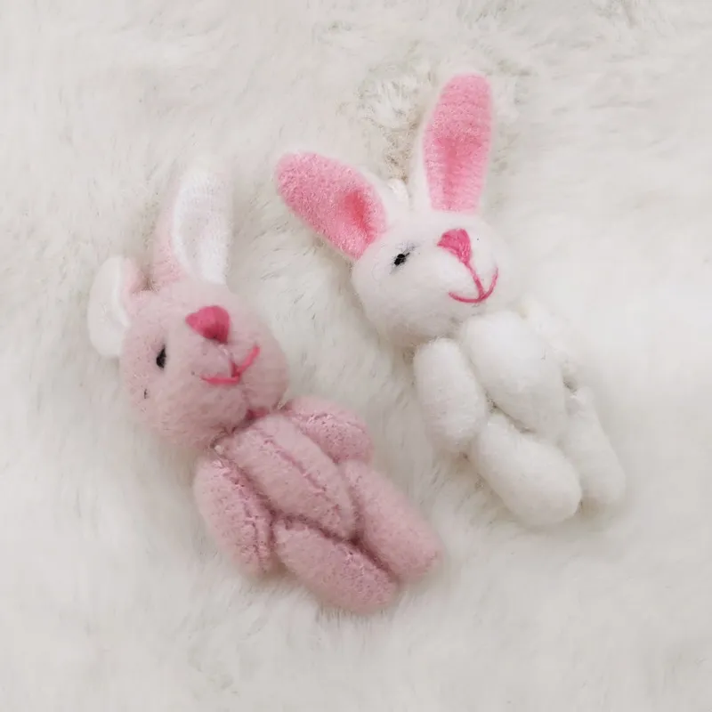 Topsale 24 шт./лот 3,5 см мягкий мини-соединение кролик кулон плюшевый кролик для брелок игрушка кукла DIY брошь для одежды заколка для волос украшения