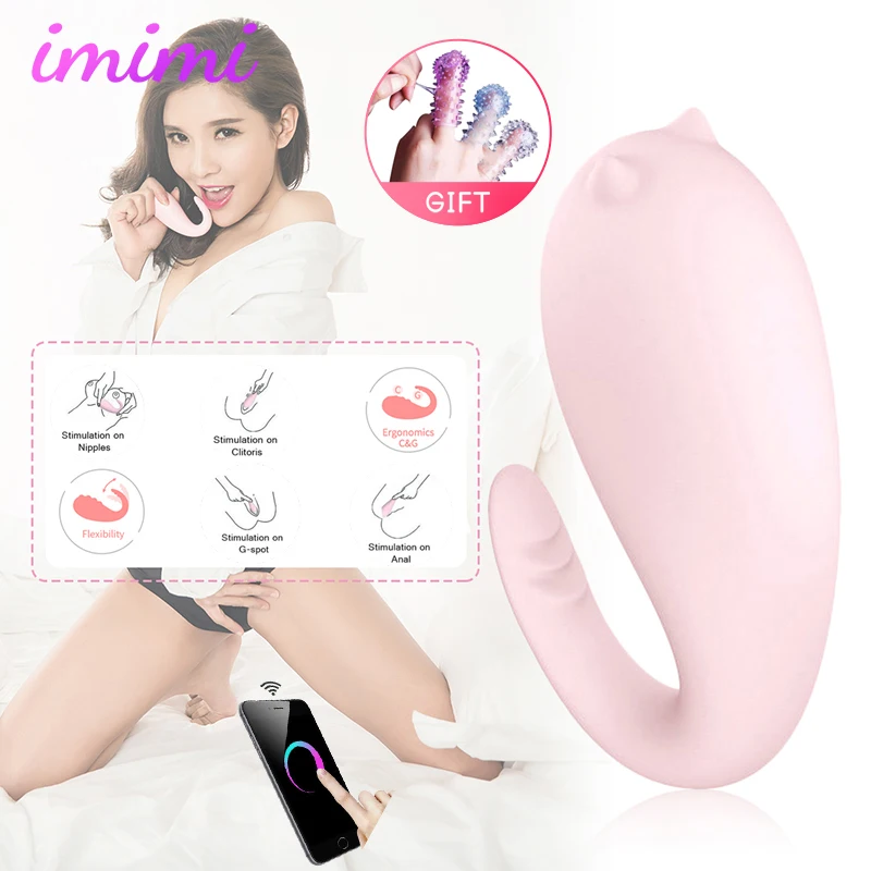 USB Charge 8 Modes Wireless App Remote Control Monster Pub Vibrator Dildo Bluetooth Connect Vibrating Egg Sex Toys for Women