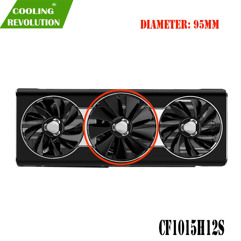 Placa Gráfica para Xfx Radeon rx 5700 xt Thicc Iii Ultra Rx57xt8tbd8 Cf9015h12s Cf1015h12s Dc12v fã da - Imagem 4