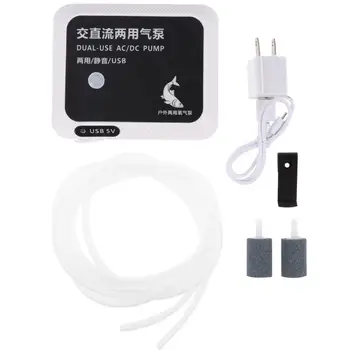 

USB Charging 2 Air Holes Fish Tank Oxygen Air Pump Quiet Charging Aerator AC DC Air Pump Fish Tank Accessories with US Plug