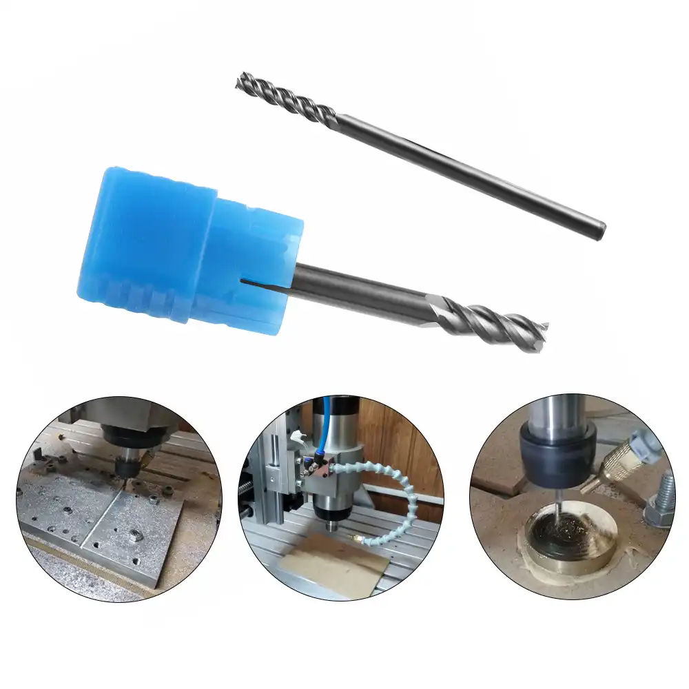 Dia 6mm HRC45 Tungsten Steel End Mill 3 Flute Tungsten CNC Tool Steel Cutter