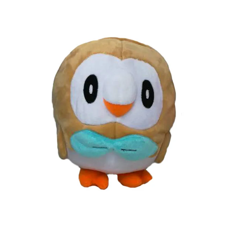 Мультфильм солнце и луна серии Rowlet Popplio Litten pkm фигурка Плюшевые игрушки Мягкая Плюшевая Кукла Детский Рождественский подарок - Цвет: Черный
