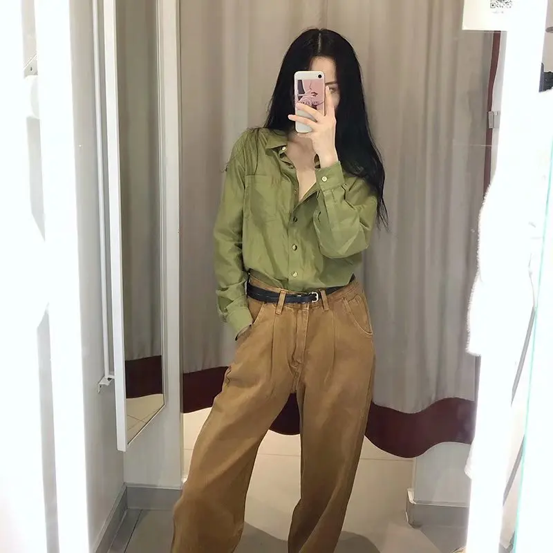Женские свободные джинсы Pants2019 осень зима мальчик друг стиль длинные карманы брюк свободные женские модные уличные женские брюки