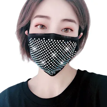 

Flash Rhinestone Face Mask Dustproof Windproof Anti Pollution Pm2.5 Protective Face Mouth Mask Washable Reusable Mouth Mask