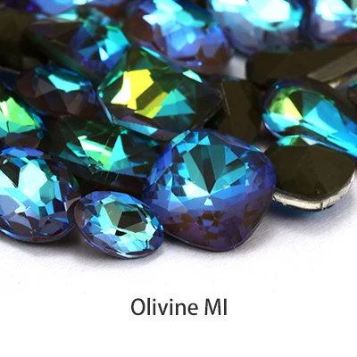 Olivine MI Блестящий Бриллиант смешанный цвет K9 Кристалл Diy Стразы для стекла Стразы для ногтевого дизайна украшение для Ремесла Бисер для одежды DIY ювелирные изделия - Цвет: Olivine MI