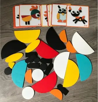 

Colorful Baby Educational Wooden Toy For Children Learning Developing Toys 50pcs Animal Wooden Jigsaw Puzzle Board Set
