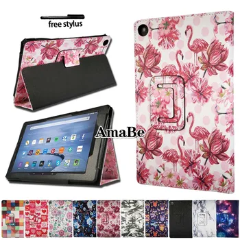 

Print Shockproof Leather Stand Cover Case For Amazon Fire HD 10 2015 / 2017 /2019 10 Inch Tablet Case Protective Shell