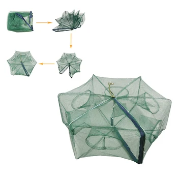 

Fishing Net Foldable Portable Mesh Shrimp Trap Net Floating Circle Cage Bait Cast for Prawn Minnow Lobster Crayfish Fish