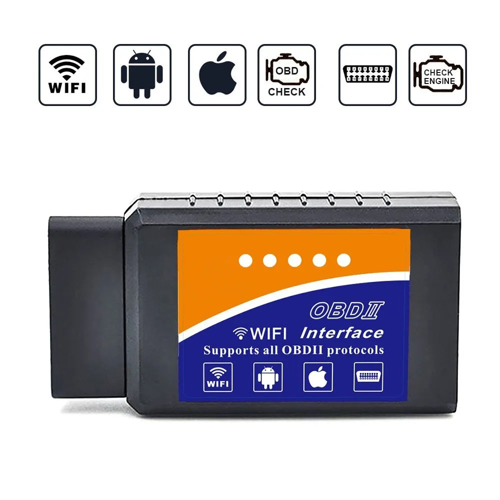 Автомобильный Wi-Fi OBD2 автомобильный считыватель кодов elm327 беспроводной OBD сканирующий инструмент сканер адаптер проверка двигателя диагностический инструмент для iPhone iOS Andoird