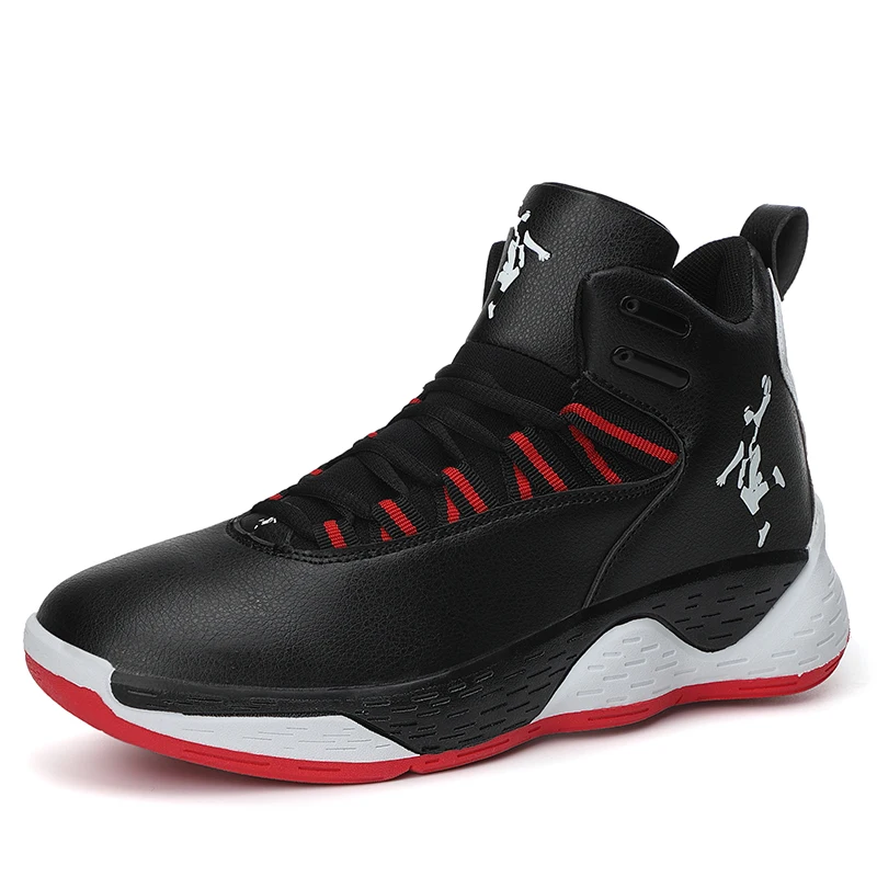 Обувь для баскетбола; нескользящие кроссовки на толстой подошве; menchaussures sport homme uptempo; амортизирующая подошва; zapatillas deportivas hombre - Цвет: black white