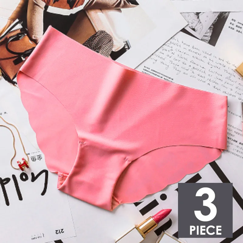 L 3pcs 3 шт./компл. Seamles Ice Silk трусы для Для женщин сексуальные трусы с низкой посадкой ультра-тонкое нижнее белье стринги женские трусы, интимное# D - Цвет: L 3pcs