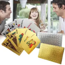 24K золотые игральные карты для покера игра колода покер Золотая фольга Набор пластиковая Волшебная карта водонепроницаемые магические игральные карты