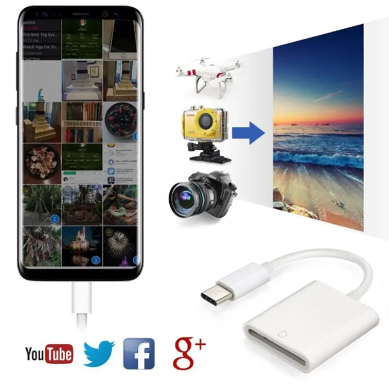 USB 3,1 type C USB-C для SD SDXC кардридер адаптер для телефонов Macbook samsung