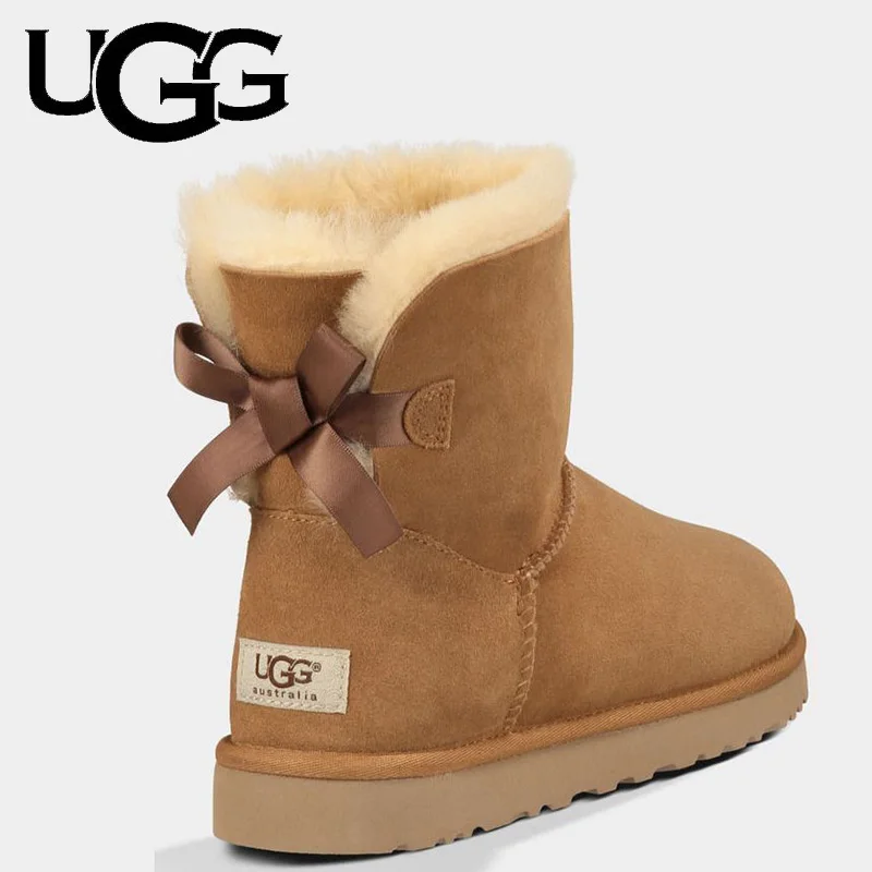 UGG сапоги 5062 оригинальные женские классические мини с бантом 1 лента Зимняя обувь