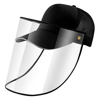 

Peaked Hat Dustproof Cover Baseball Cap Adjustable with Clear Face Shield