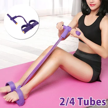 

Fitness Gym 4 Tube Resistance Bands Latex Pedal Exerciser Sit-up Pull Rope Expander Elastic Bands Yoga equipment Pilates Workout