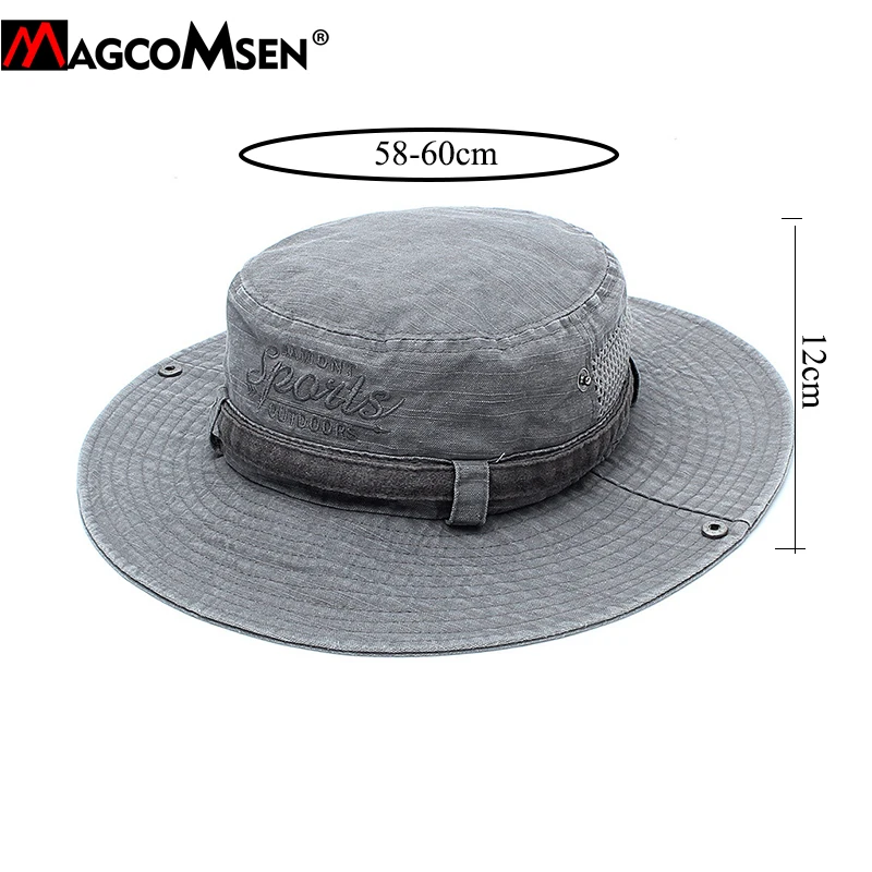 MAGCOMSEN, Военная Тактическая шляпа, мужские хлопковые вымытые шляпы-ведра, Солнцезащитная шляпа с широкими полями