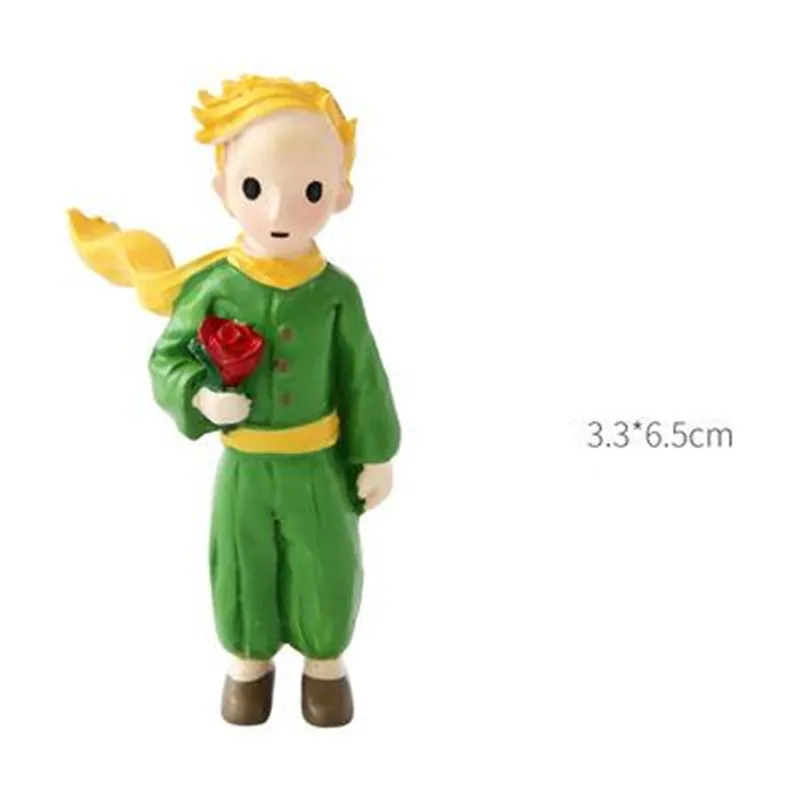 Lovely The Little Prince Rose Action Figure Fox Resin Figurine Collection Model Dolls for Girl Boy Gift Home Desktop Decoration