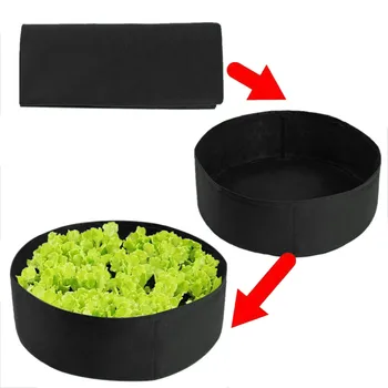 

Fabric Raised Garden Bed Round Planting Container Grow Bags Breathable Felt Fabric Planter Pot for Plants Nursery Pot #jsw