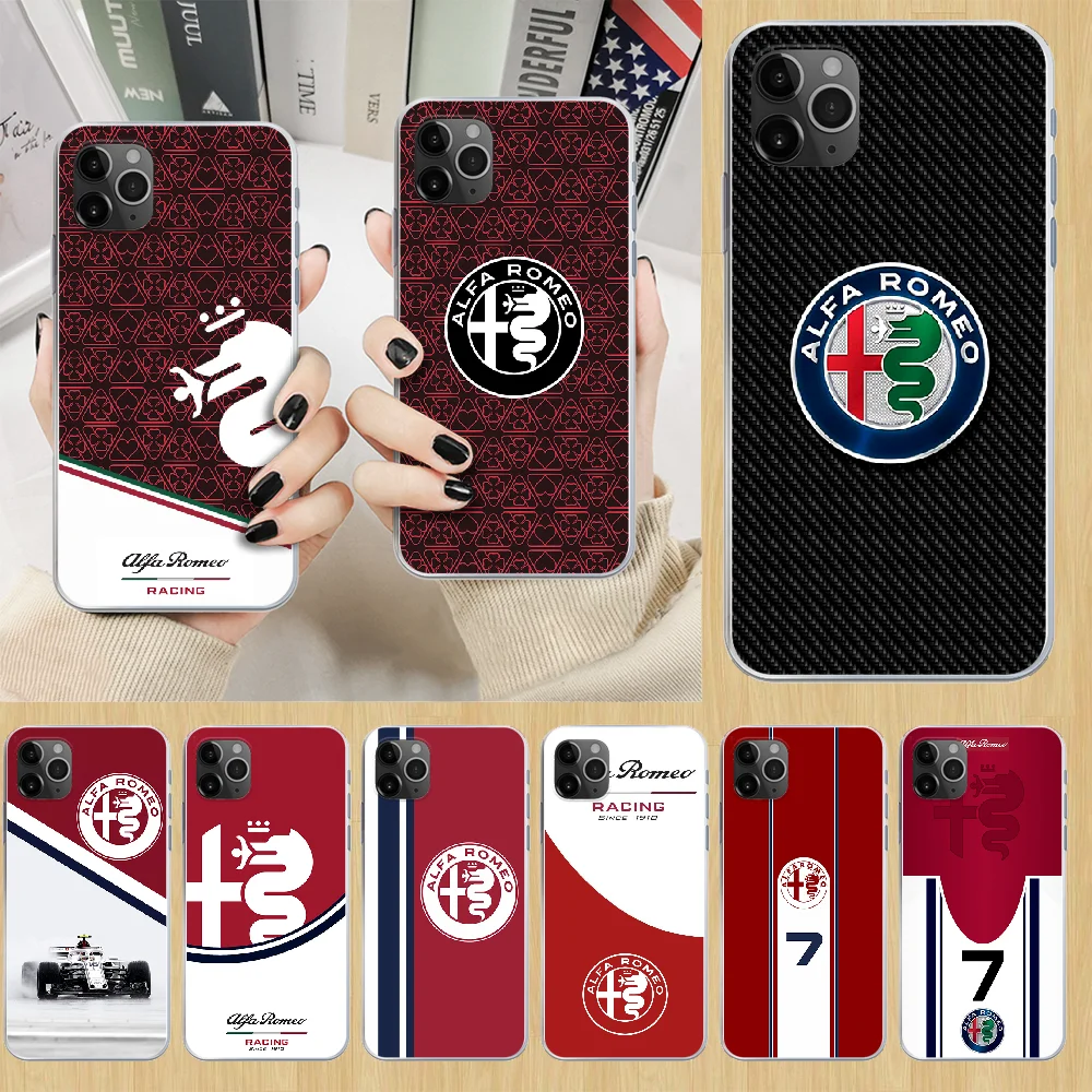 Alfa Romeo роскошный спортивный автомобильный чехол для телефона iphone 4 4S 5 5C 5S 6 6S PLUS 7 8 X