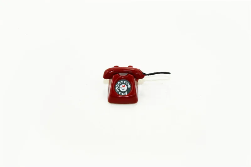 BJD мини домашний проводной телефон 1:12 кукольный домик Миниатюрная игрушка кукла еда Кухня Аксессуары для гостиной - Цвет: Красный