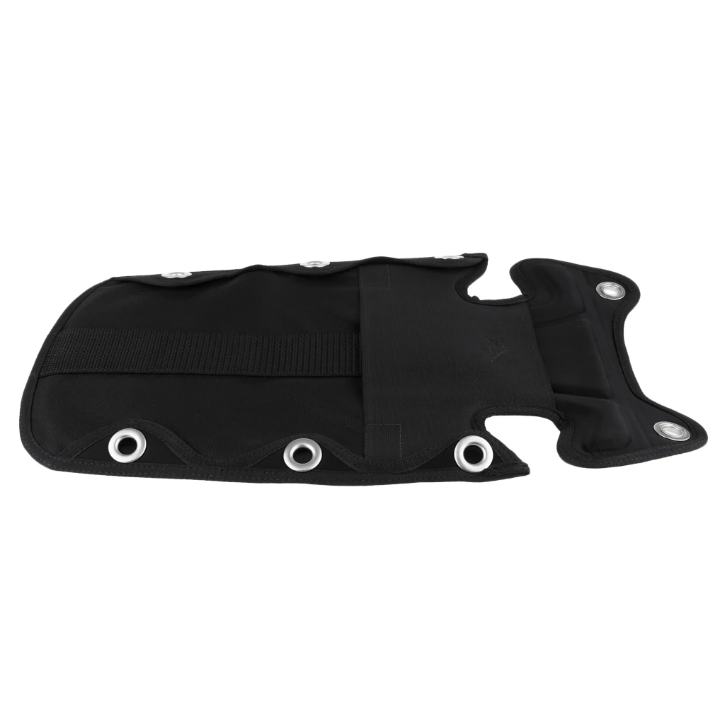 Scuba Tech Diving Nylon Backplate With Pad And 8 Bookscrews Combo, Black
