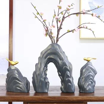 

CHINESE STYLE ARRANGE FLOWERS ROCKERY DECORATION RESIN ART&CRAFT MODEL HOME INDOOR VASE HOME DECORATIONS X4123