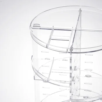 

1pc Transparent Durable 360 Degree Rotation Detachable Cosmetic Organizer Acrylic Makeup Display Rack Home Store