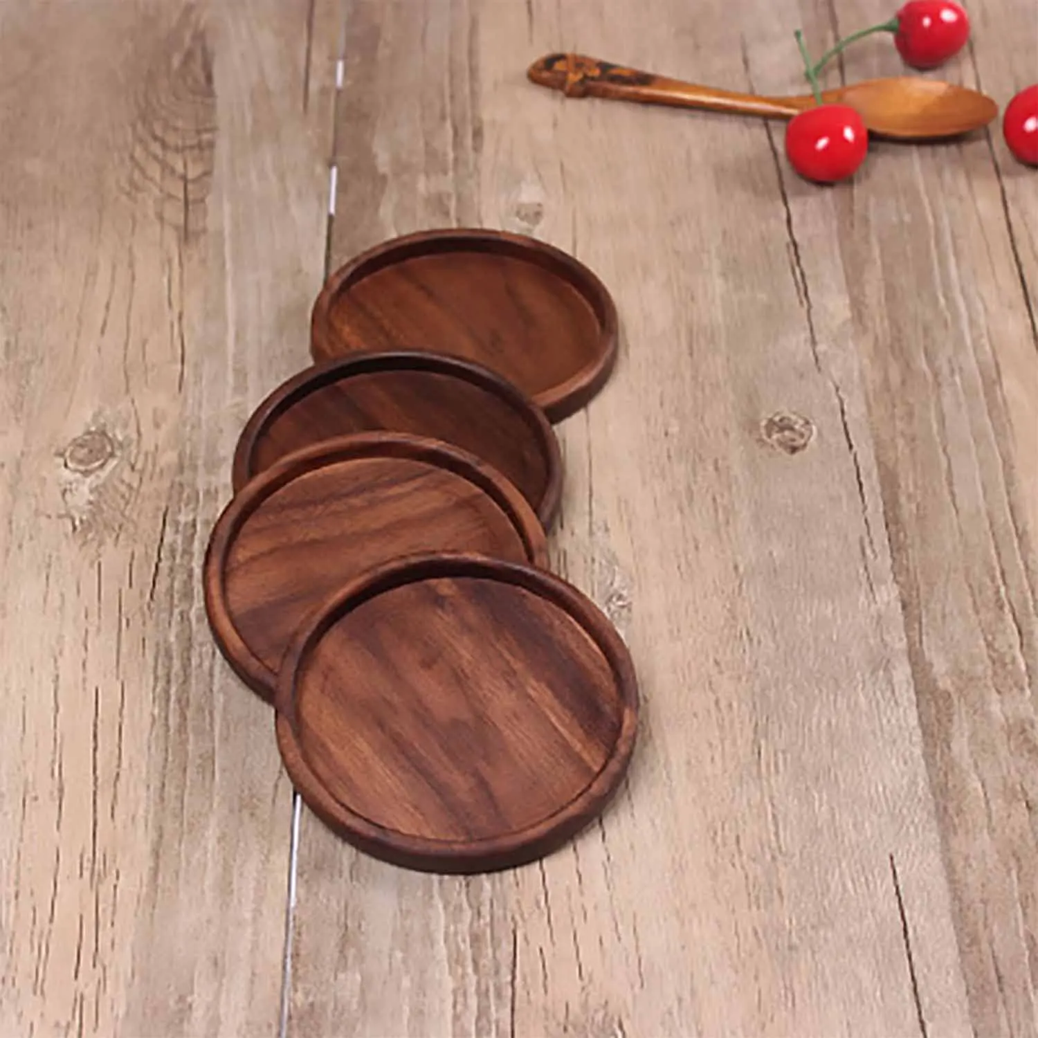 Natural Walnut Wood Placemats for Table Dinner Table Decor Candle Coaster  Coffee Mug Coasters Kitchen Accessories