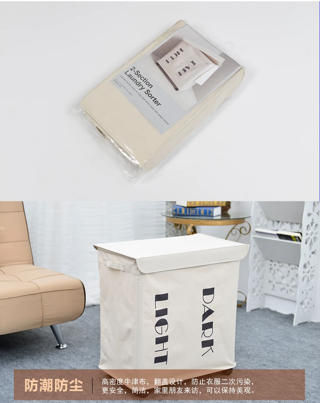 Oxford cloth iron frame dirty clothes with wheels Lou creative creative household goods storage box clothing folding debris stor