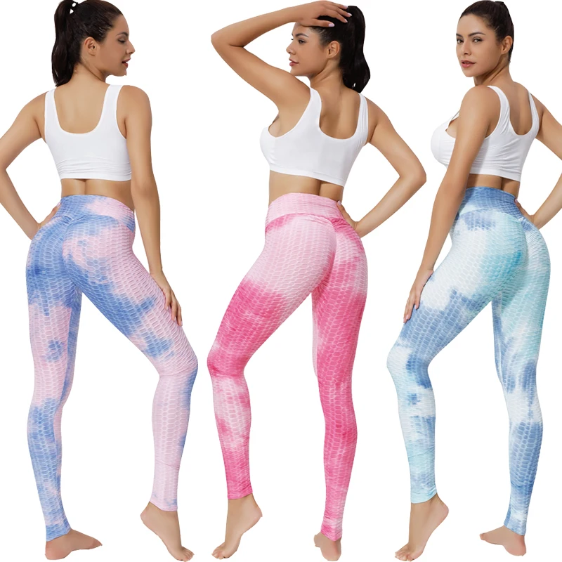 Sports Leggings for Women Tie Dye Rainbow Push Up Leggins Butt Lift High  Waist Yoga Pants Gym Workout Sportswear Fitness Tights