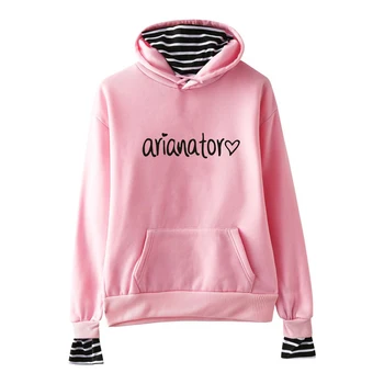 

2019 NEW fashion Style Pullover Hoodies Ariana Grande hot fake Two Pieces Hoodies Sweatshirts Women sweatshirt Kpop Five Solid