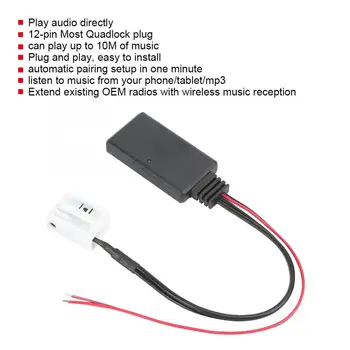 

12-pin Most Quadlock plug Car Cables Aux-In Adapter Radio Bluetooth MP3 Fit for RCD 110 car accessories simple installation
