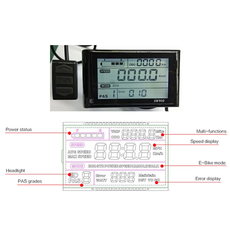 48 В 20A контроллер S900LCD контроллер Набор с большой дисплей экран CE PAS Водонепроницаемый Контроллер электровелосипеда комплект аксессуаров