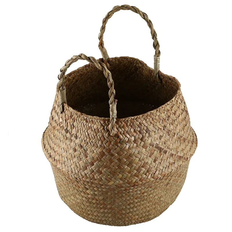 Seagrass плетеная корзина из ротанга Складной Подвесной цветочный горшок плантатор тканый грязный Прачечная Корзина домашнее хранилище корзина размер декора