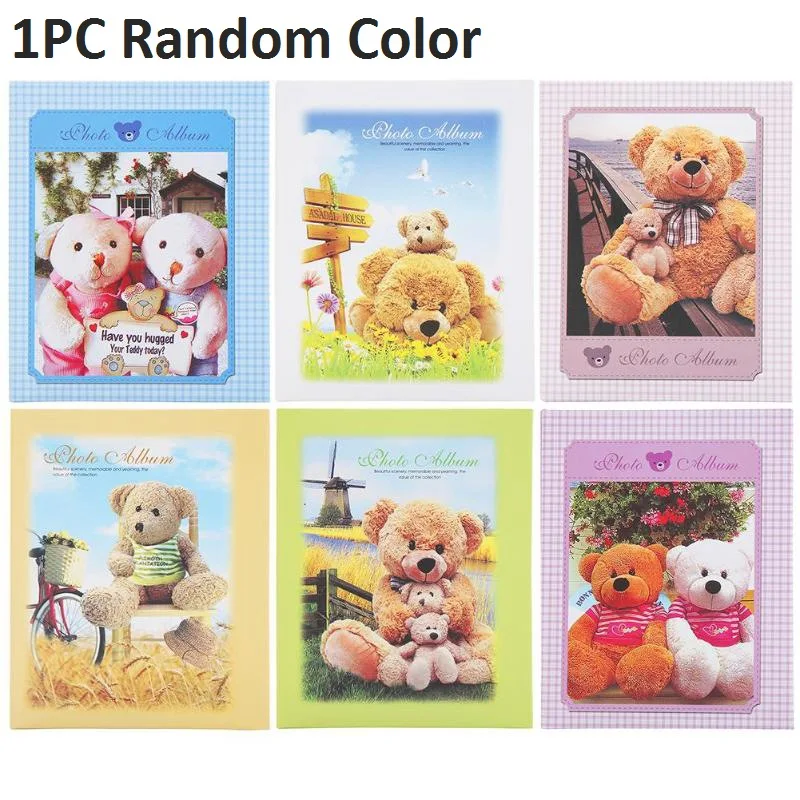 1PC C Random Color 6 дюймов Мини 100 листов фотоальбом с рисунками из мультфильмов DIY скрапбук мгновенная рамка для хранения фотографий домашний декор случайные цвета - Цвет: 1PC C Random Color