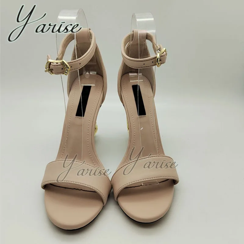 Sandalias con tacón de piel auténtica extraño para mujer, zapatillas de exterior, botines con punta en el tobillo, zapatos de invierno, D01 - Imagen 2