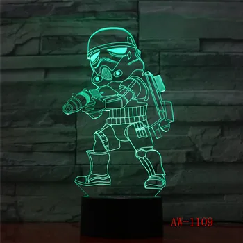 

NEW Star Wars Imperial Stormtroope 3D LED Night Light 7 Color Chang Tbale Desk Lamp Home Decor Kid Boys Christmas Gift 1109