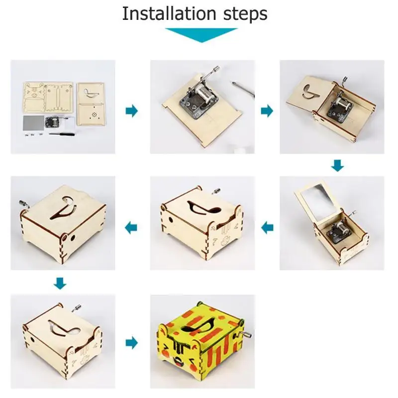 Малыш DIY рукоятка музыкальная шкатулка Энергосбережение хороший материал гибкость научный эксперимент Sutdent физическое изобретение забавная игрушка