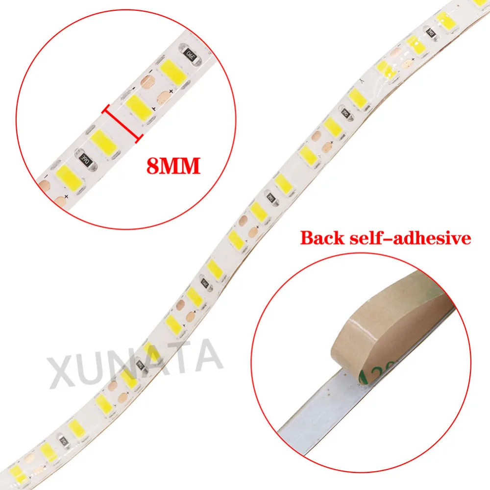 DC 12 В Светодиодная лента 5630 SMD гибкий светодиодный светильник 120 светодиодный s/m водонепроницаемая лента 8 мм PCB светодиодный светильник теплый белый/белый, 5 м