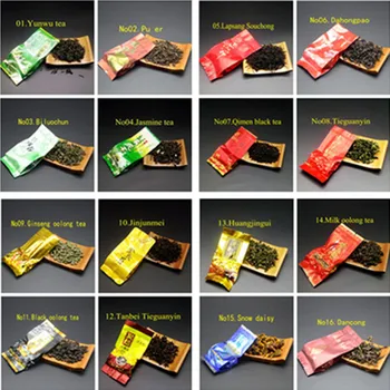 

16 Different Flavors Chinese Tea Includes Milk Oolong Pu-erh Herbal Flower Black Green Tea