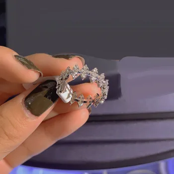 

UMGODLY High Quality Fahsion Ring Yellow Gold Color Zigzag Spikes finger Ring Micro Cubic Zirconia Stones Women Fine Jewelry