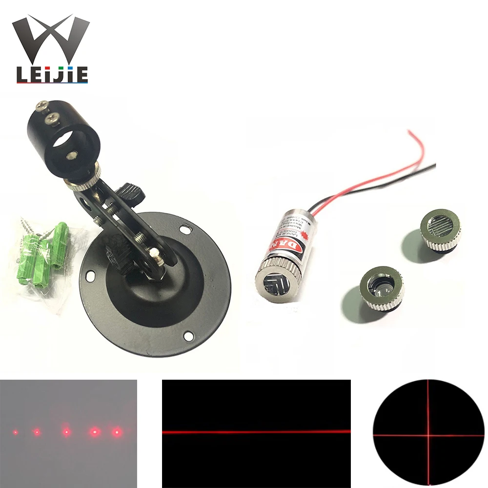 

Focusable Dot / Line / Cross 650nm 5mW 12*35mm Red 3V-5V Laser Module w/360 Degree 12mm Holder Support Bracket LED LD Module