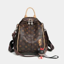 Модный рюкзак с принтом для женщин Лето Осень стиль Модный корейский стиль Универсальный Повседневный Многофункциональный мягкий кожаный B