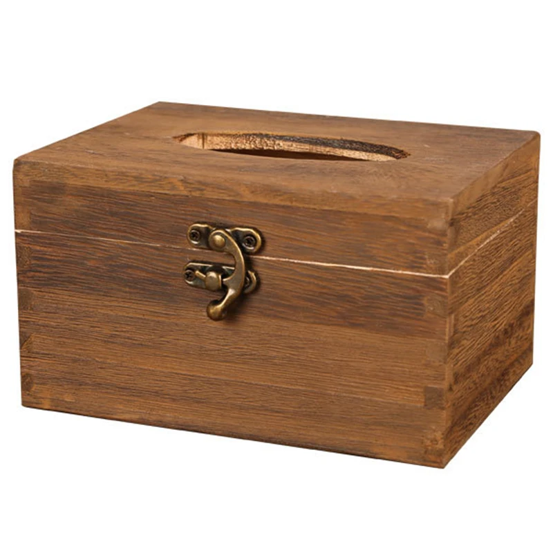 Useful Wooden Retro Tissue Box Cover Paper Napkin Holder Case Home Car Decor New Small | Дом и сад