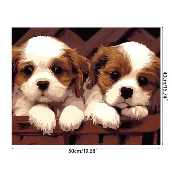 

Paint For Adults and Kids DIY Oil Painting Kits Pre-Printed Canvas Lovely Friend D08F