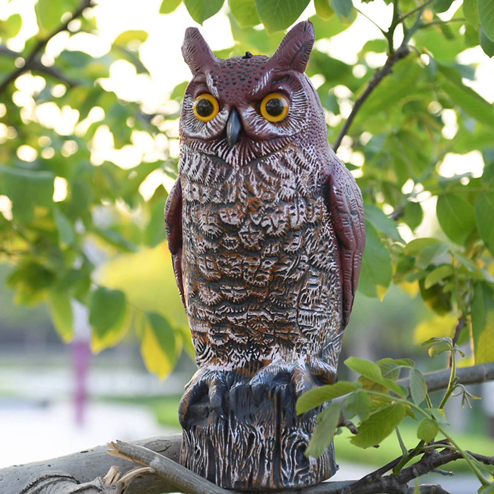 Realistic ABS Fake Owl Outdoor Bird Pigeons Deterrent for Garden