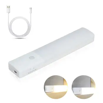 

6 LED Night Light Auto ON/OFF Motion Sensor Lamp For Wardrobe USB Chargeable Under Cabinet Night Light For Closet Stairs Kitchen